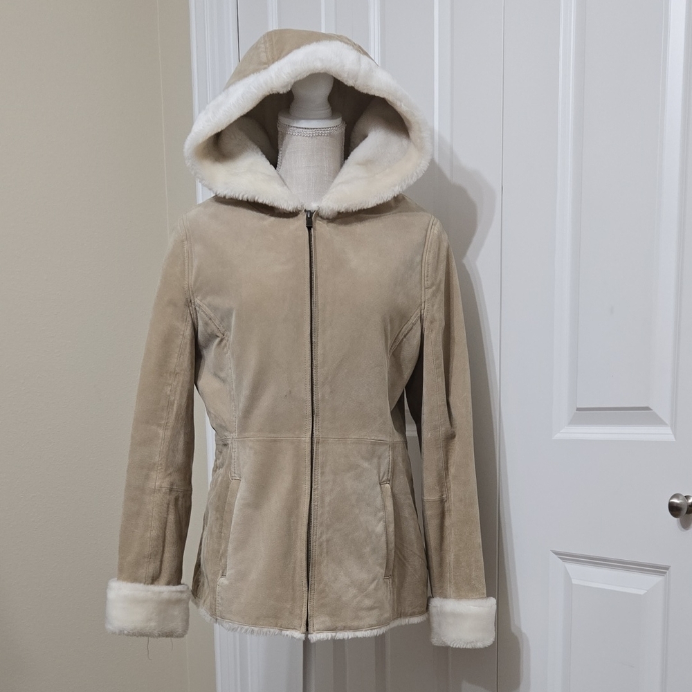 SONOMA LIFE & STYLE TAN SUEDE Hooded Jacket NWOT SZ M